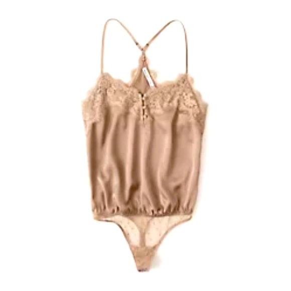 Abercrombie & Fitch Tan Lace Bodysuit - Picture 1 of 4